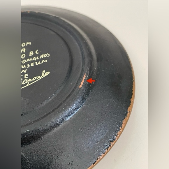 Vintage Black Miniature Greek Mythology Ceramic Collectible Plate Made in Greece - Picture 8 of 14